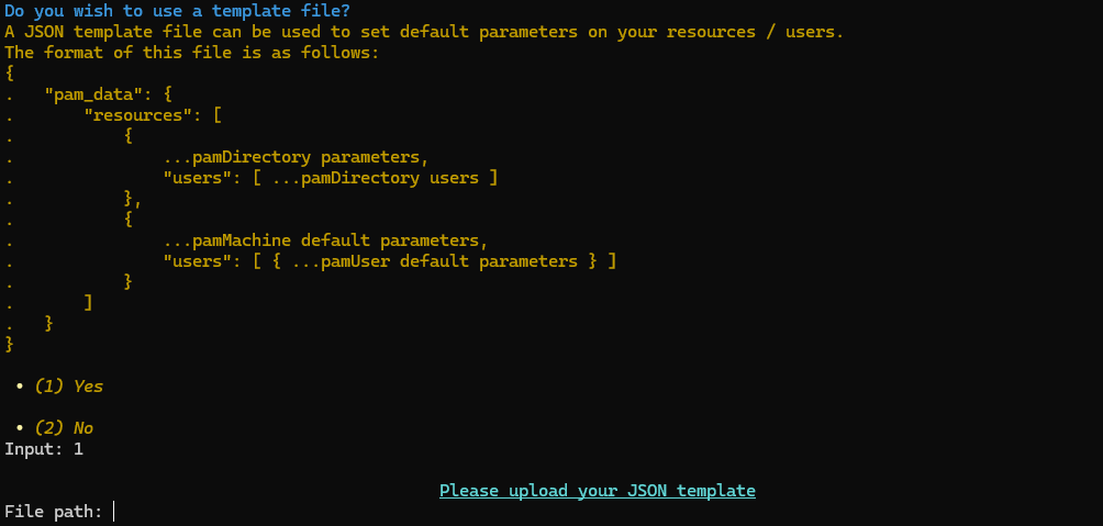 PAM KCM Import - template prompt